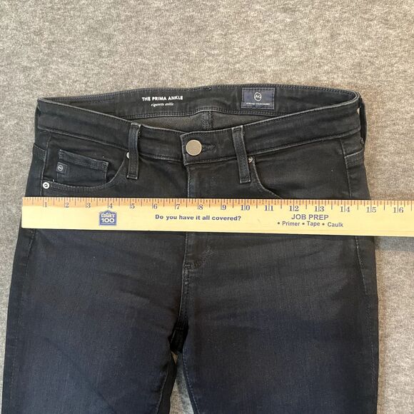 AG Adriano Goldschmied Prima Mid Rise Ankle Cigarette Leg Jeans Super Black 26R - Picture 11 of 16